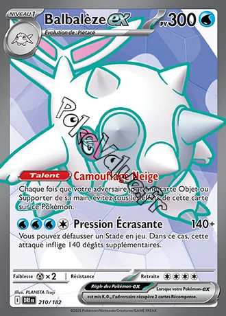 Carte Pokémon Balbalèze ex  n°210 de la série Rivalités Destinées