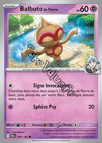 Carte Pokémon Balbuto de Pierre  n°083 de la série Rivalités Destinées