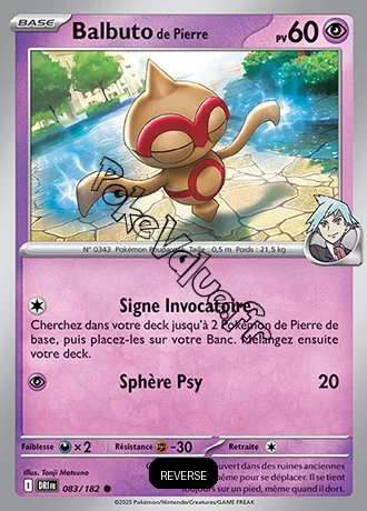 Carte Pokémon Balbuto de Pierre  Reverse n°083 de la série Rivalités Destinées
