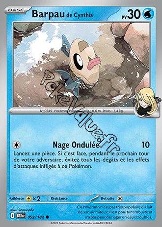 Carte Pokémon Barpau de Cynthia  n°052 de la série Rivalités Destinées