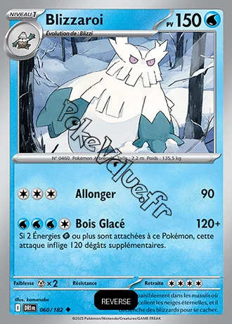 Carte Pokémon Blizzaroi  Reverse n°060 de la série Rivalités Destinées