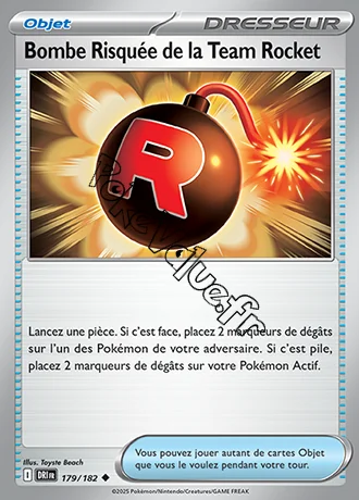 Carte Pokémon Bombe Risquée de la Team Rocket n°179 de la série Rivalités Destinées