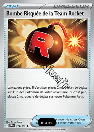 Carte Pokémon Bombe Risquée de la Team Rocket Reverse n°179 de la série Rivalités Destinées