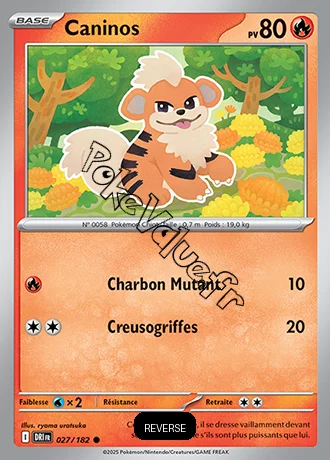 Carte Pokémon Caninos  Reverse n°027 de la série Rivalités Destinées