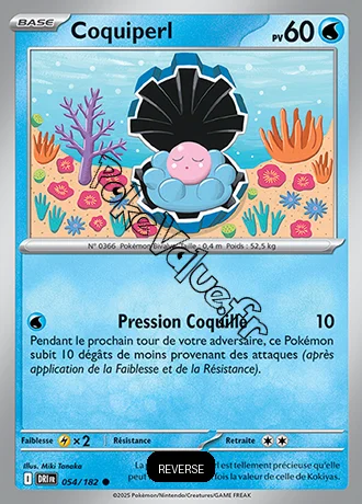 Carte Pokémon Coquiperl  Reverse n°054 de la série Rivalités Destinées