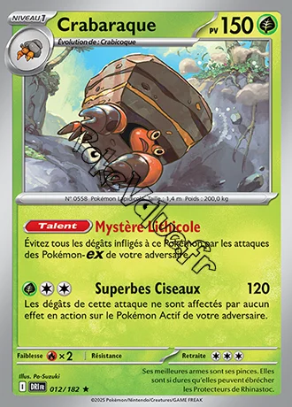 Carte Pokémon Crabaraque  n°012 de la série Rivalités Destinées