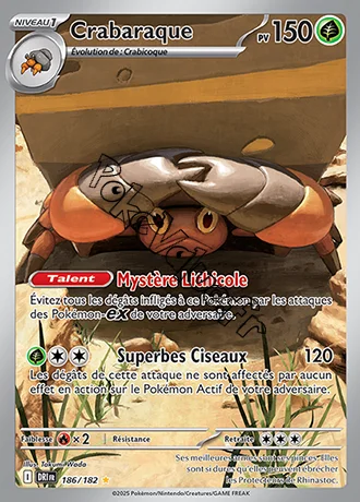 Carte Pokémon Crabaraque  n°186 de la série Rivalités Destinées