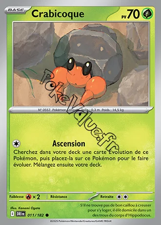 Carte Pokémon Crabicoque  n°011 de la série Rivalités Destinées