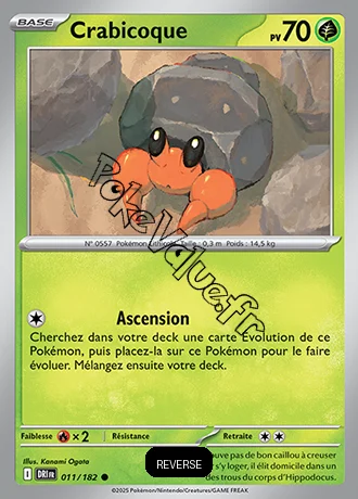 Carte Pokémon Crabicoque  Reverse n°011 de la série Rivalités Destinées