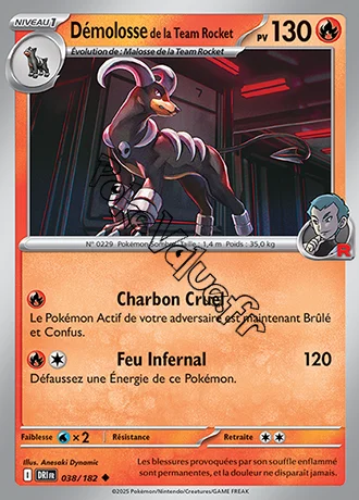 Carte Pokémon Démolosse de la Team Rocket  n°038 de la série Rivalités Destinées