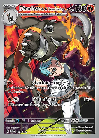 Carte Pokémon Démolosse de la Team Rocket  n°191 de la série Rivalités Destinées