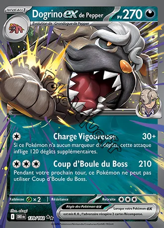 Carte Pokémon Dogrino ex de Pepper  n°139 de la série Rivalités Destinées