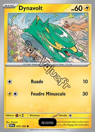 Carte Pokémon Dynavolt  Reverse n°075 de la série Rivalités Destinées