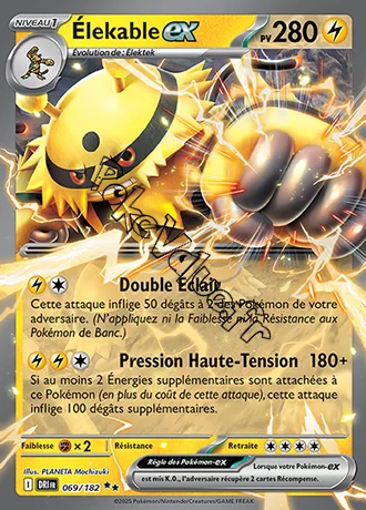 Carte Pokémon Élekable ex  n°069 de la série Rivalités Destinées