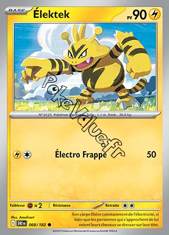 Carte Pokémon Élektek  n°068 de la série Rivalités Destinées