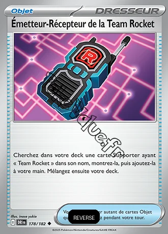 Carte Pokémon Émetteur-Récepteur de la Team Rocket Reverse n°178 de la série Rivalités Destinées