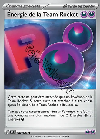 Carte Pokémon Énergie de la Team Rocket n°182 de la série Rivalités Destinées
