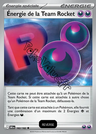 Carte Pokémon Énergie de la Team Rocket Reverse n°182 de la série Rivalités Destinées