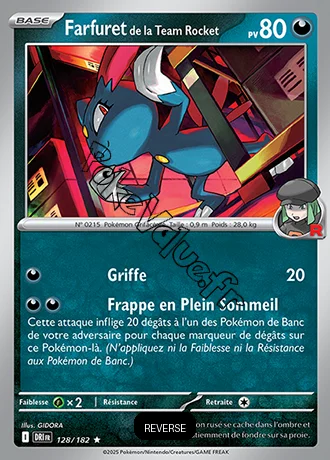 Carte Pokémon Farfuret de la Team Rocket  Reverse n°128 de la série Rivalités Destinées