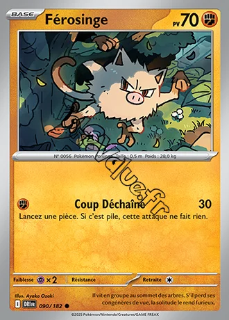 Carte Pokémon Férosinge  n°090 de la série Rivalités Destinées