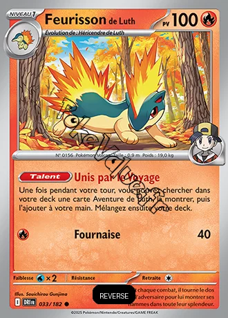 Carte Pokémon Feurisson de Luth  Reverse n°033 de la série Rivalités Destinées
