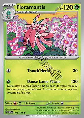 Carte Pokémon Floramantis  n°014 de la série Rivalités Destinées