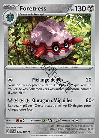 Carte Pokémon Foretress  n°140 de la série Rivalités Destinées
