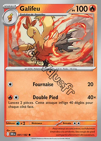Carte Pokémon Galifeu  n°041 de la série Rivalités Destinées