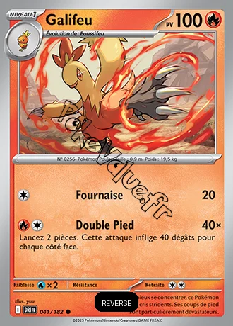 Carte Pokémon Galifeu  Reverse n°041 de la série Rivalités Destinées