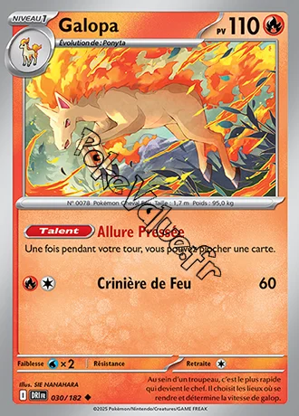 Carte Pokémon Galopa  n°030 de la série Rivalités Destinées