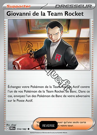 Carte Pokémon Giovanni de la Team Rocket Reverse n°174 de la série Rivalités Destinées