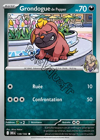 Carte Pokémon Grondogue de Pepper  n°138 de la série Rivalités Destinées