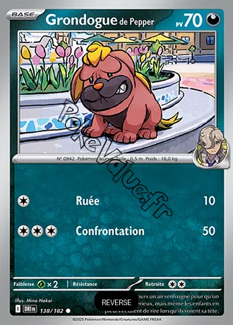 Carte Pokémon Grondogue de Pepper  Reverse n°138 de la série Rivalités Destinées