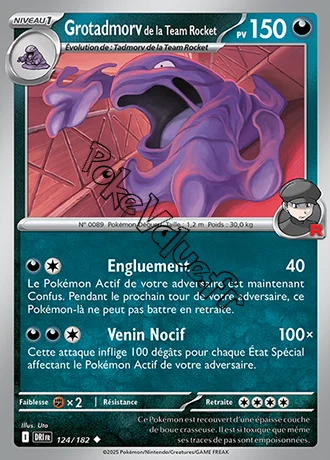 Carte Pokémon Grotadmorv de la Team Rocket  n°124 de la série Rivalités Destinées