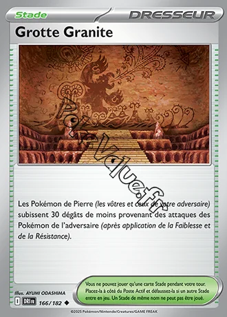 Carte Pokémon Grotte Granite n°166 de la série Rivalités Destinées