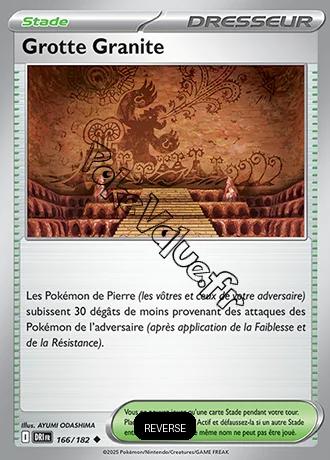 Carte Pokémon Grotte Granite Reverse n°166 de la série Rivalités Destinées