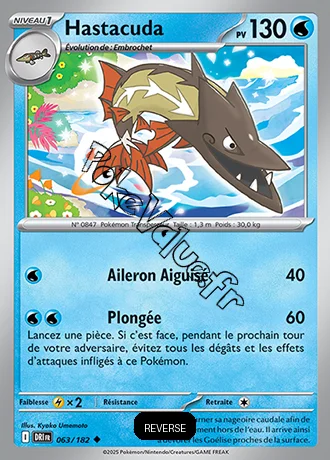 Carte Pokémon Hastacuda  Reverse n°063 de la série Rivalités Destinées