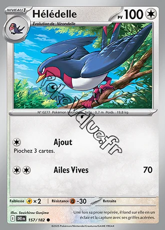 Carte Pokémon Hélédelle  n°157 de la série Rivalités Destinées