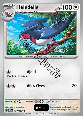 Carte Pokémon Hélédelle  Reverse n°157 de la série Rivalités Destinées