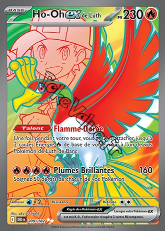 Carte Pokémon Ho-Oh ex de Luth  n°209 de la série Rivalités Destinées