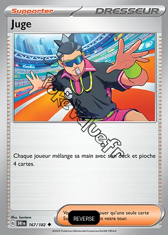 Carte Pokémon Juge Reverse n°167 de la série Rivalités Destinées