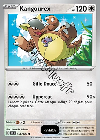Carte Pokémon Kangourex  Reverse n°151 de la série Rivalités Destinées