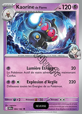 Carte Pokémon Kaorine de Pierre  Reverse n°084 de la série Rivalités Destinées