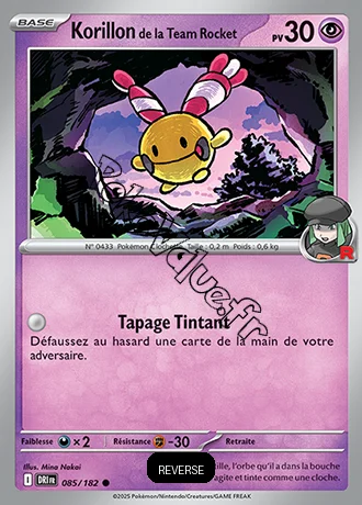 Carte Pokémon Korillon de la Team Rocket  Reverse n°085 de la série Rivalités Destinées