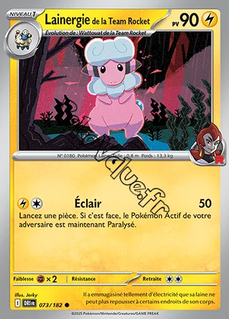 Carte Pokémon Lainergie de la Team Rocket  n°073 de la série Rivalités Destinées