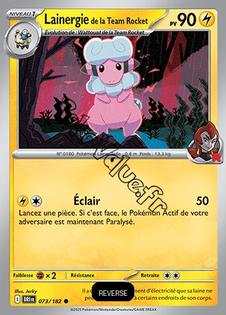 Carte Pokémon Lainergie de la Team Rocket  Reverse n°073 de la série Rivalités Destinées