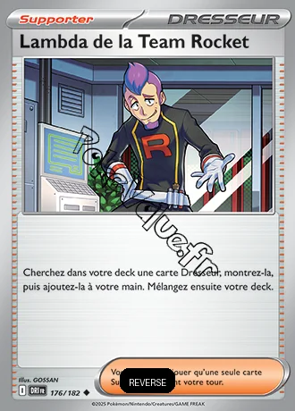 Carte Pokémon Lambda de la Team Rocket Reverse n°176 de la série Rivalités Destinées