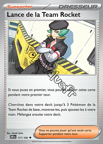 Carte Pokémon Lance de la Team Rocket n°177 de la série Rivalités Destinées