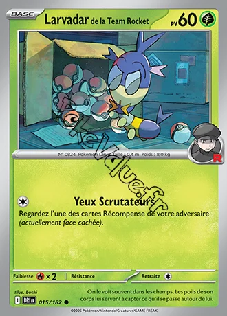 Carte Pokémon Larvadar de la Team Rocket  n°015 de la série Rivalités Destinées