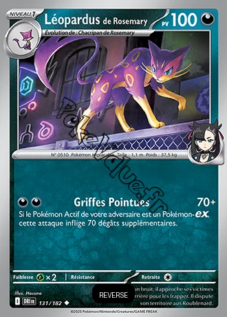 Carte Pokémon Léopardus de Rosemary  Reverse n°131 de la série Rivalités Destinées